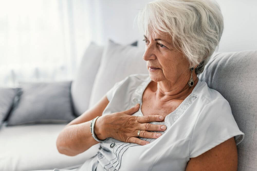 Senior Woman Chest Discomfort